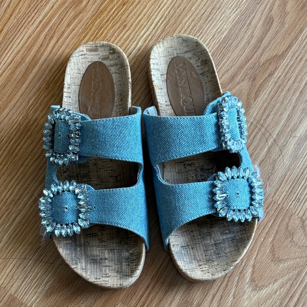 Mystique Denim Rhinestone Sandals